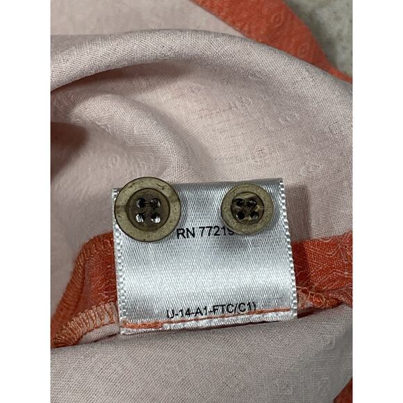 Pronto Uomo Silk Button Up Shirt Men’s Size XL Classic Fit, Salmon, Short Sleeve - Picture 13 of 14